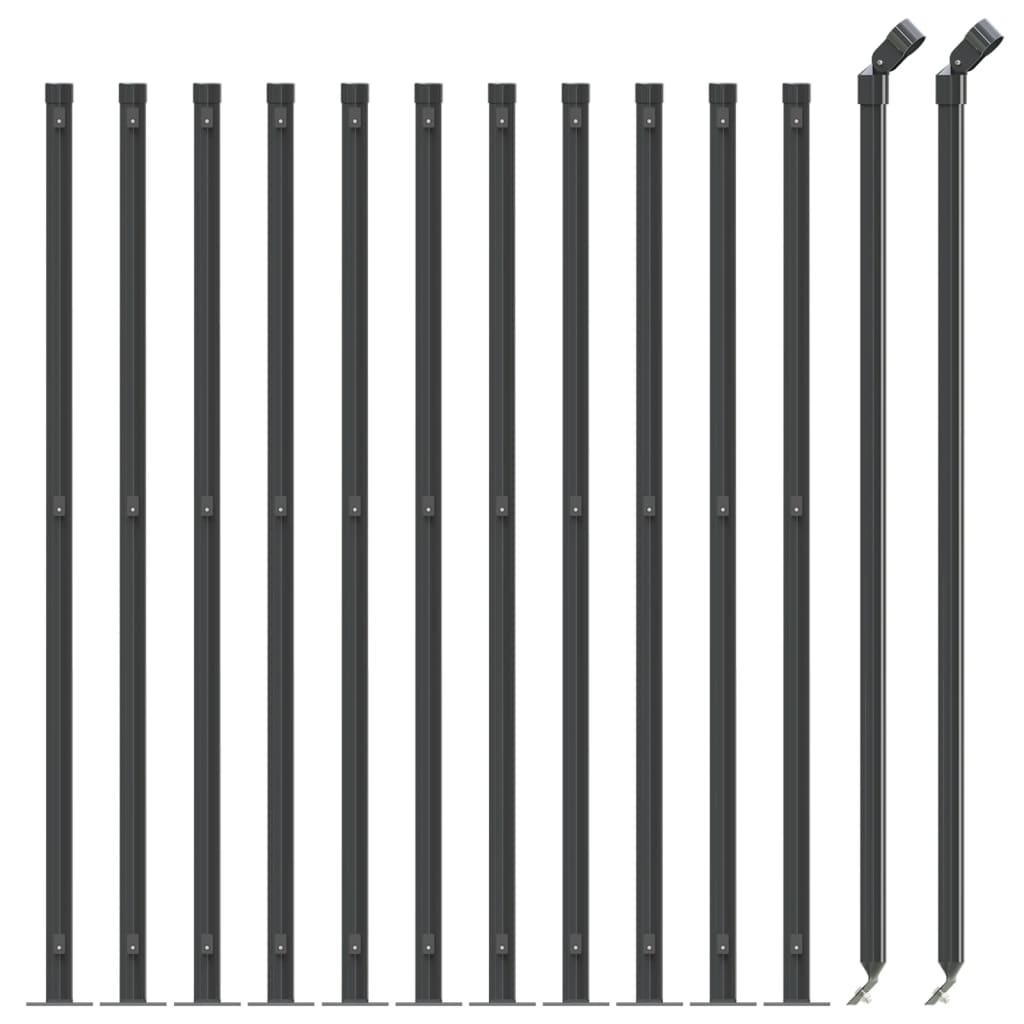 vidaXL Gard plasă de sârmă cu bordură, antracit, 1x25 m