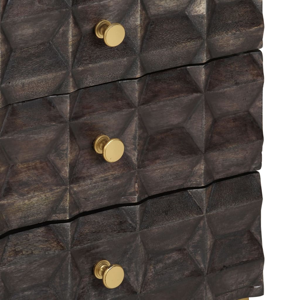vidaXL Noptieră, 40x30x50 cm, negru, lemn masiv de mango