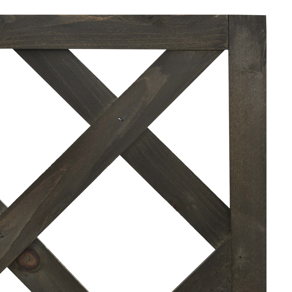 vidaXL Jardinieră colț cu spalier, gri, 40x40x150 cm, lemn masiv brad