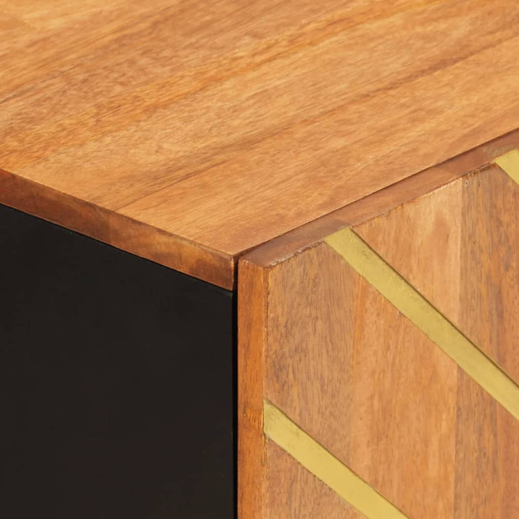 vidaXL Dulap lateral, maro și negru, 60x33,5x75 cm lemn masiv de mango