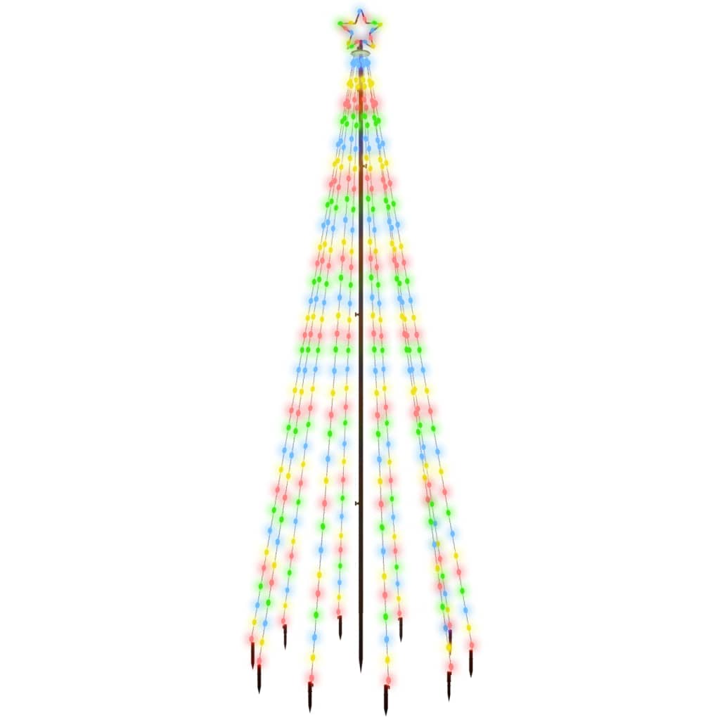 vidaXL Brad de Crăciun, 310 LED-uri colorate, 300 cm, cu țăruș