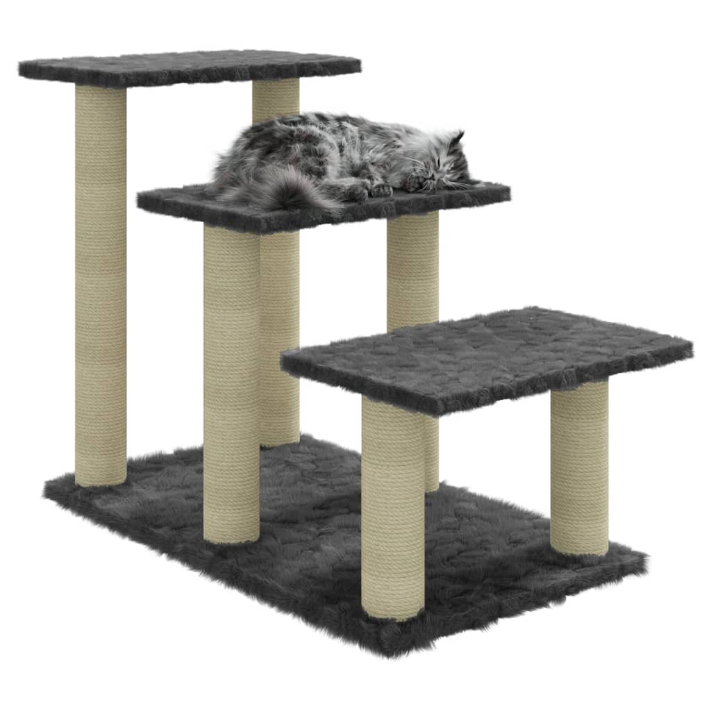 vidaXL Ansamblu pisici, stâlpi din funie sisal, gri închis, 50,5 cm