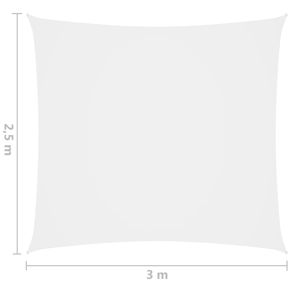 vidaXL Parasolar, alb, 2,5x3 m, țesătură oxford, dreptunghiular