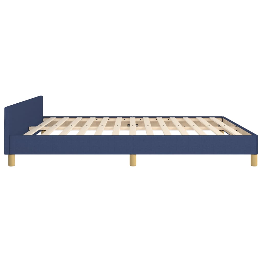 vidaXL Cadru de pat cu tăblie, albastru, 180x200 cm, textil