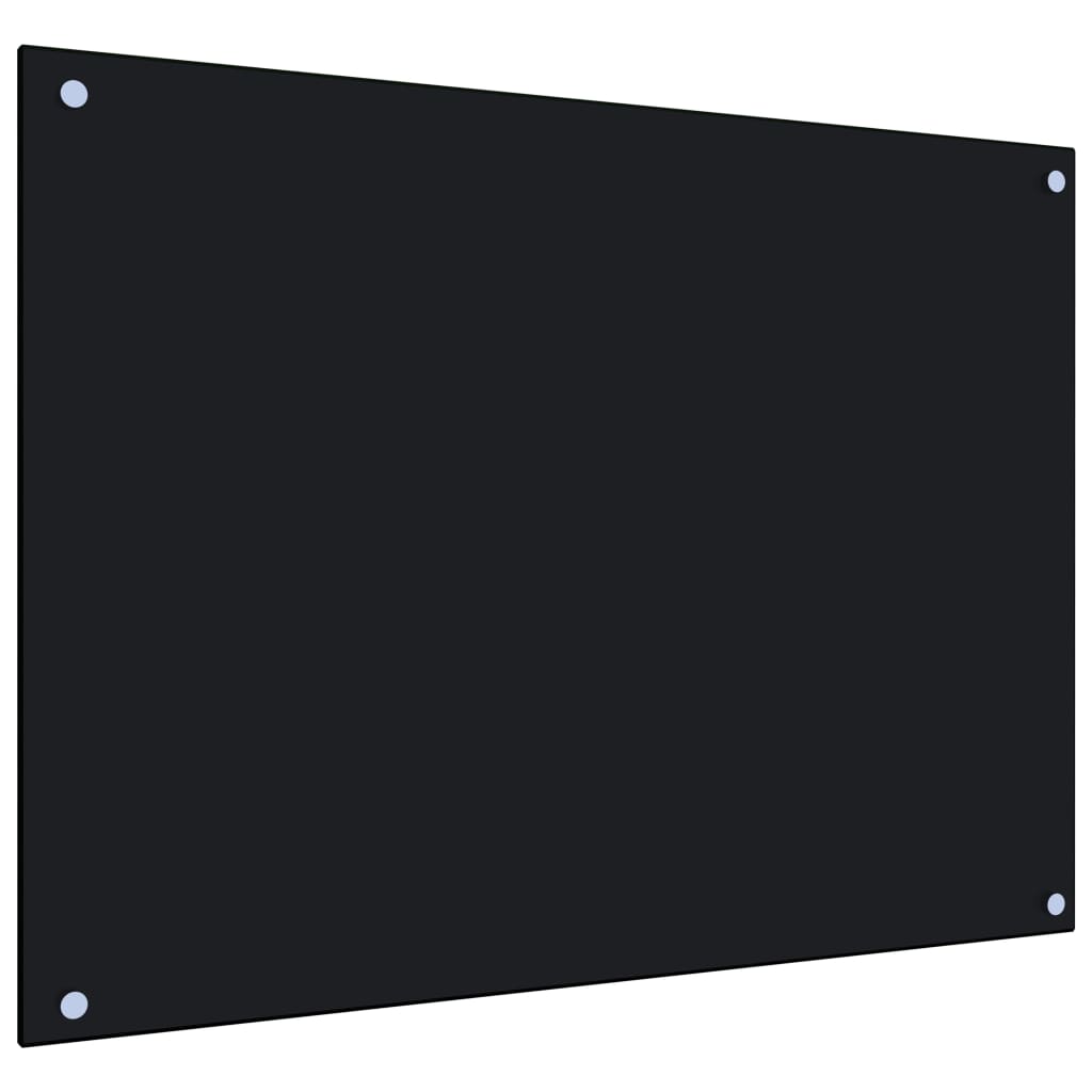 vidaXL Panou antistropi de bucătărie, negru 80x60 cm sticlă securizată
