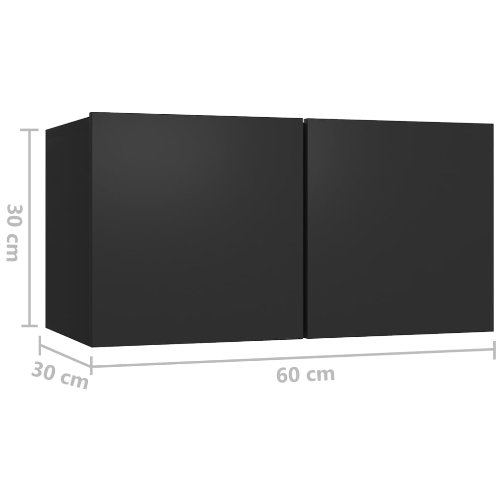 vidaXL Dulapuri TV suspendate, negru, 60x30x30 cm