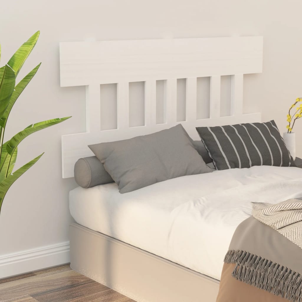 vidaXL Tăblie de pat, alb, 143,5x3x81 cm, lemn masiv de pin