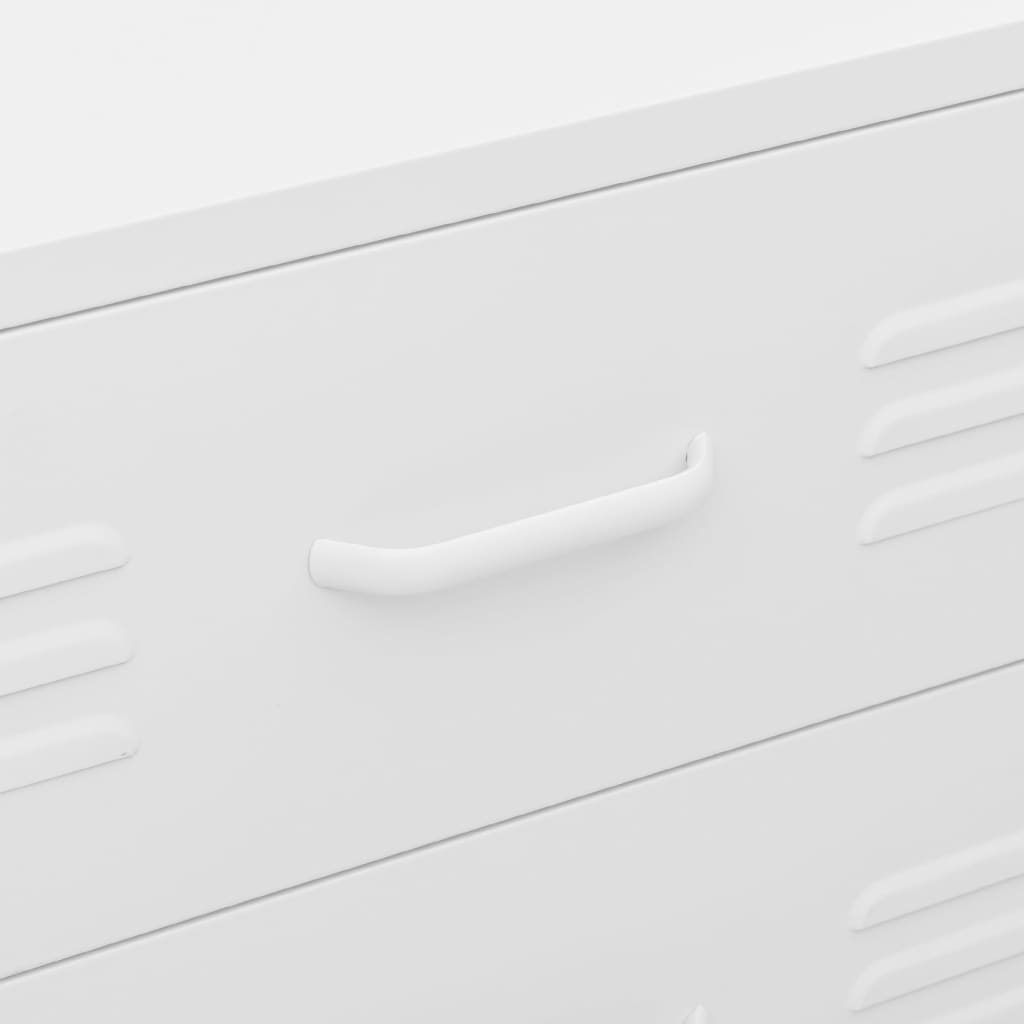 vidaXL Comodă cu sertare, alb, 80x35x101,5 cm, oțel