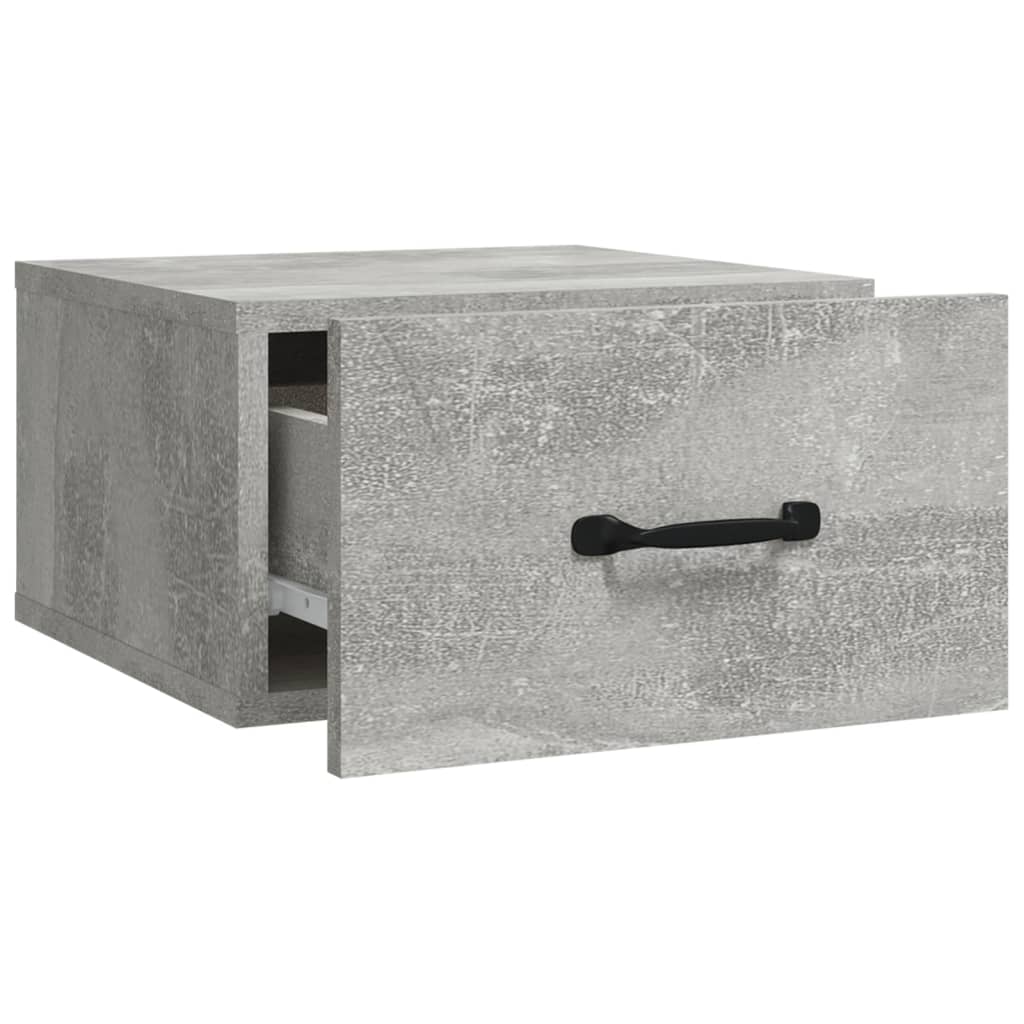 vidaXL Noptiere de perete, 2 buc., gri beton, 35x35x20 cm