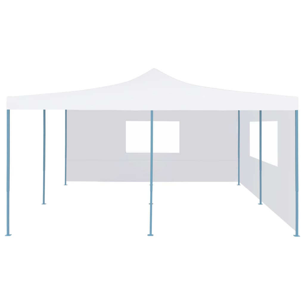 vidaXL Pavilion pliabil cu 2 pereți laterali, alb, 5 x 5 m