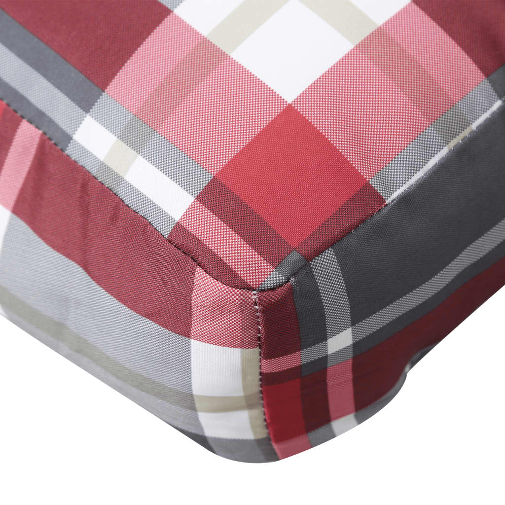 vidaXL Perne de paleți, roșu carouri, material textil