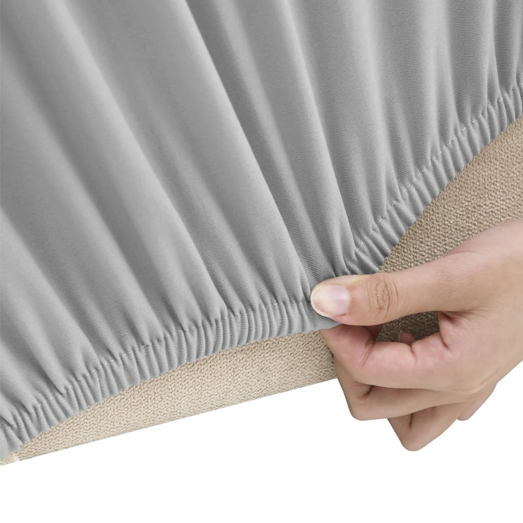 vidaXL Husă elastică pentru canapea cu 4 locuri poliester jersey gri