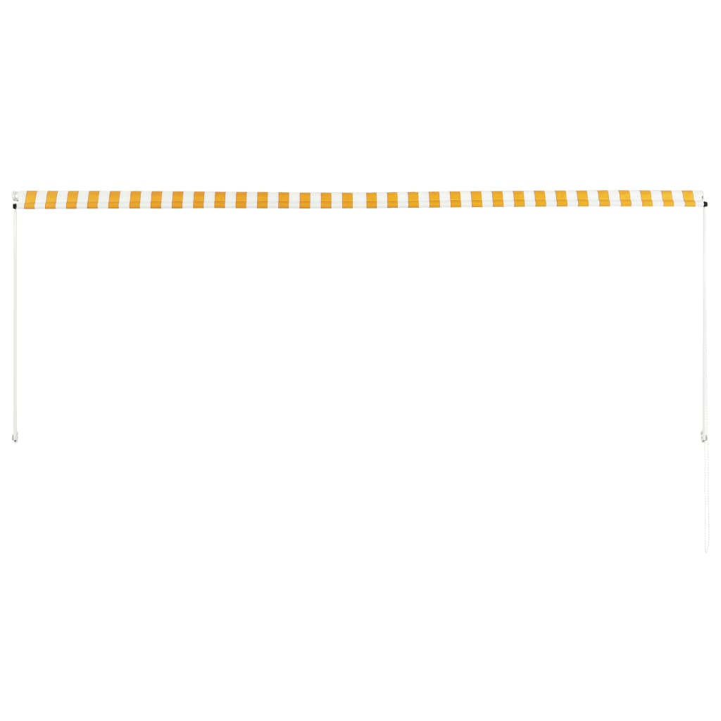 vidaXL Copertină retractabilă, galben și alb, 350 x 150 cm