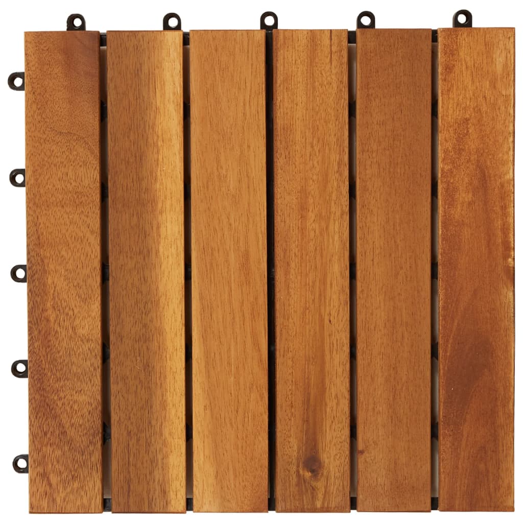 Set dale din lemn de salcâm cu model vertical 30 x 30 cm, 30 buc.