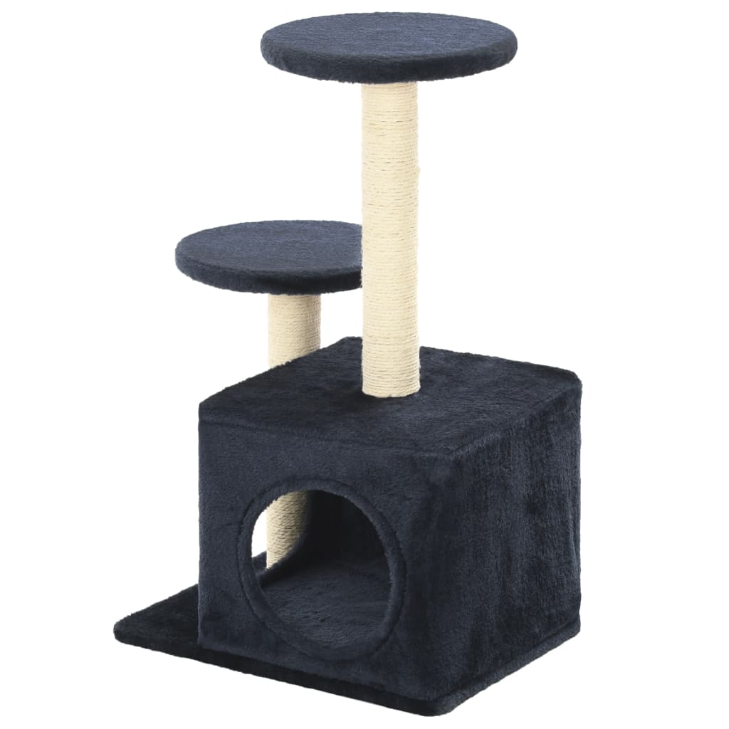 vidaXL Ansamblu pisici, stâlpi din funie sisal, 60 cm, bleumarin
