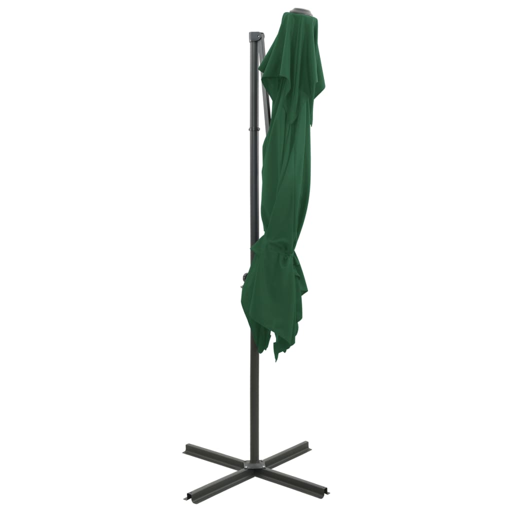 vidaXL Umbrelă suspendată cu înveliș dublu, verde, 250x250 cm