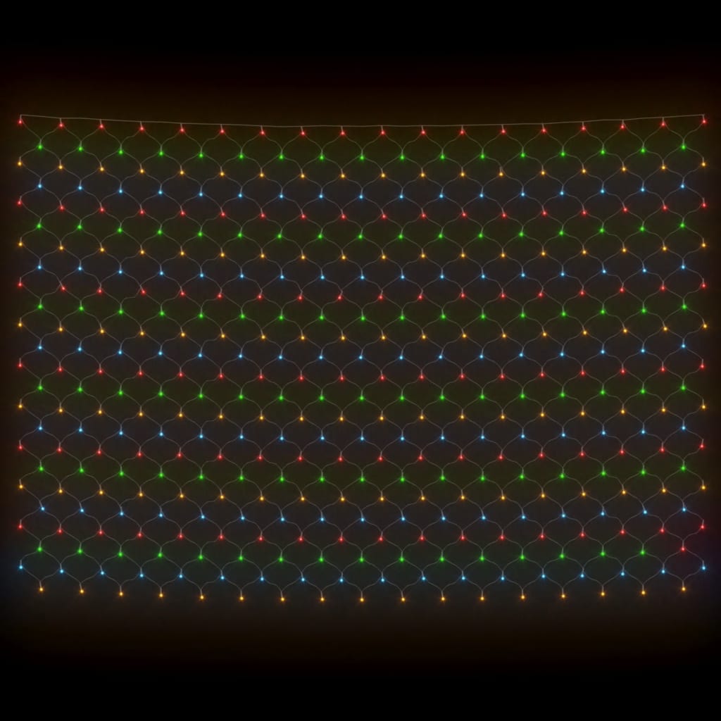 vidaXL Plasă lumini de Crăciun 204 LED-uri colorată 3x2 m, int./ext.