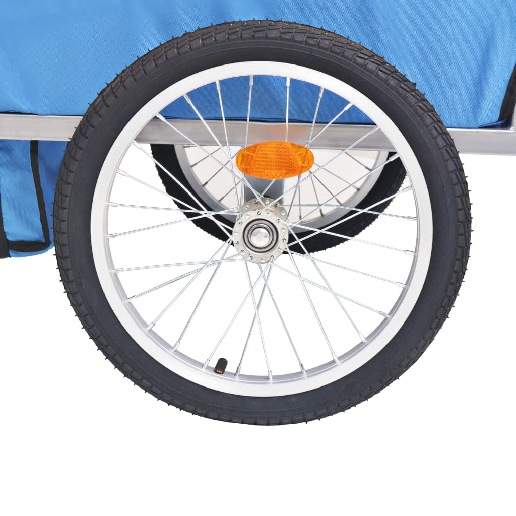 vidaXL Remorcă de bicicletă, gri și albastru, 30 kg