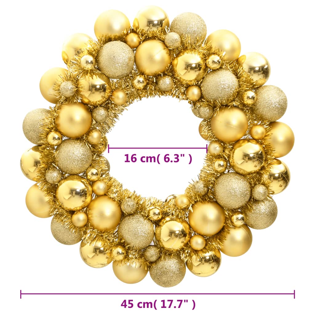 vidaXL Coroană de Crăciun, auriu, 45 cm, polistiren