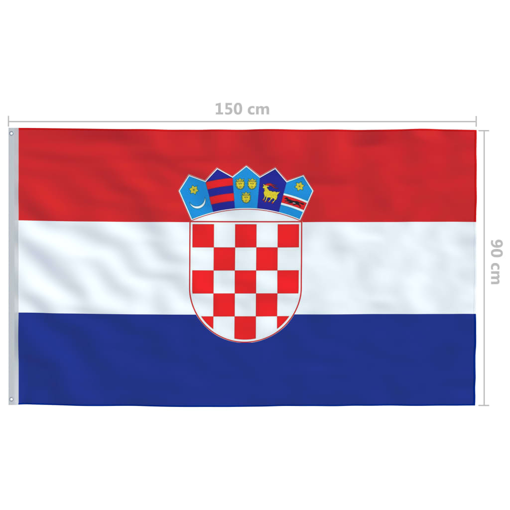 vidaXL Drapel Croația și stâlp din aluminiu, 6,2 m
