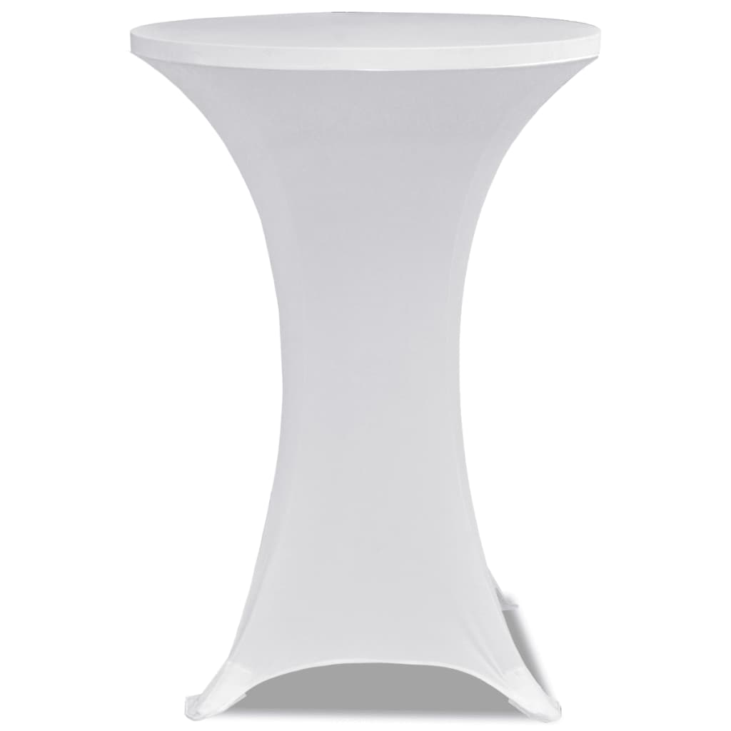 vidaXL Husă de masă cu picior Ø60 cm, 2 buc., alb, elastic