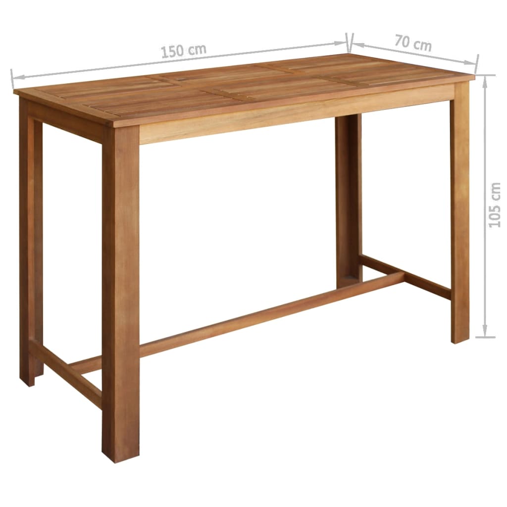 vidaXL Set masă și scaune de bar, 7 piese, lemn masiv de acacia