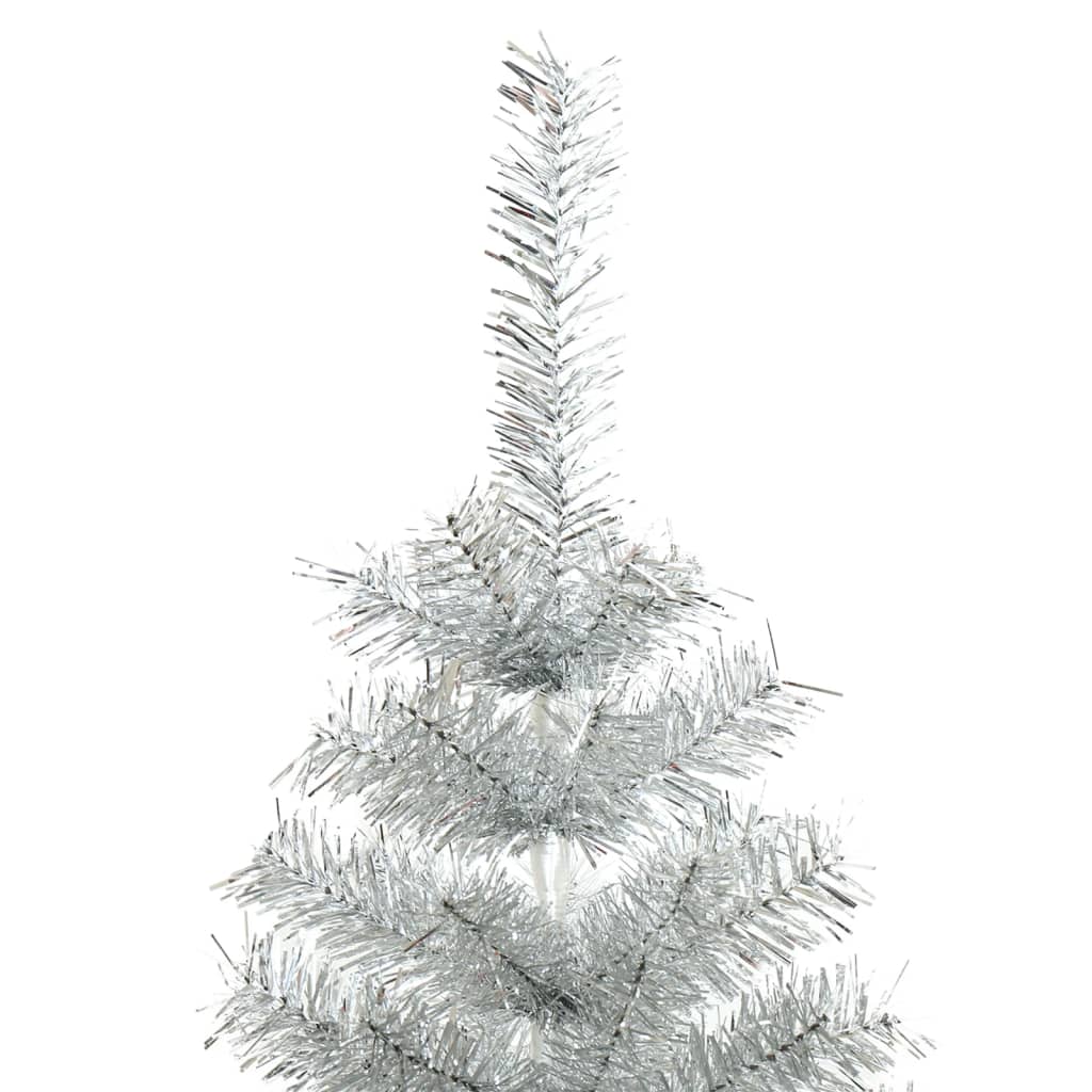 vidaXL Pom de Crăciun artificial cu suport, argintiu, 120 cm PET