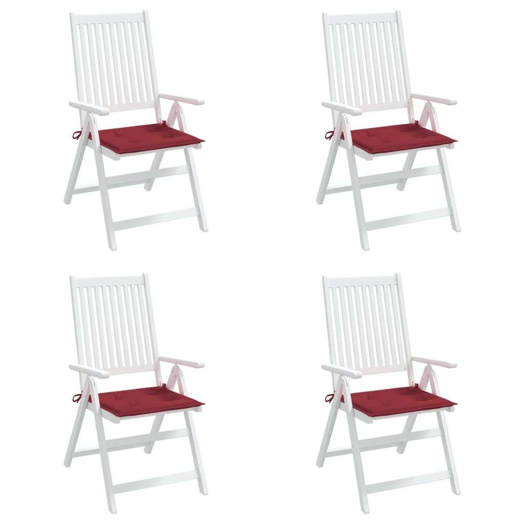 vidaXL Perne scaune grădină 4 buc. roșu vin 50x50x3 cm țesătură Oxford