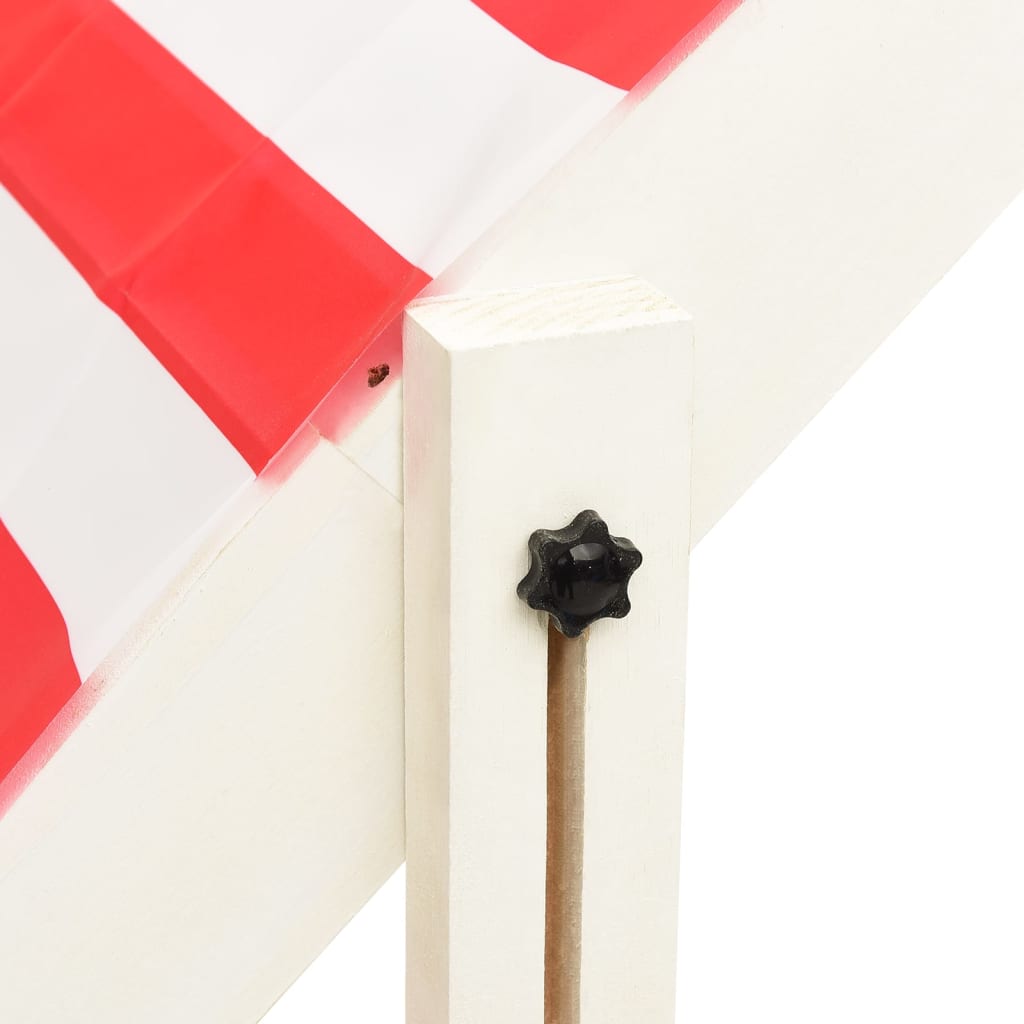 vidaXL Cutie de nisip cu acoperiș reglabil, alb/roșu, lemn brad, UV50