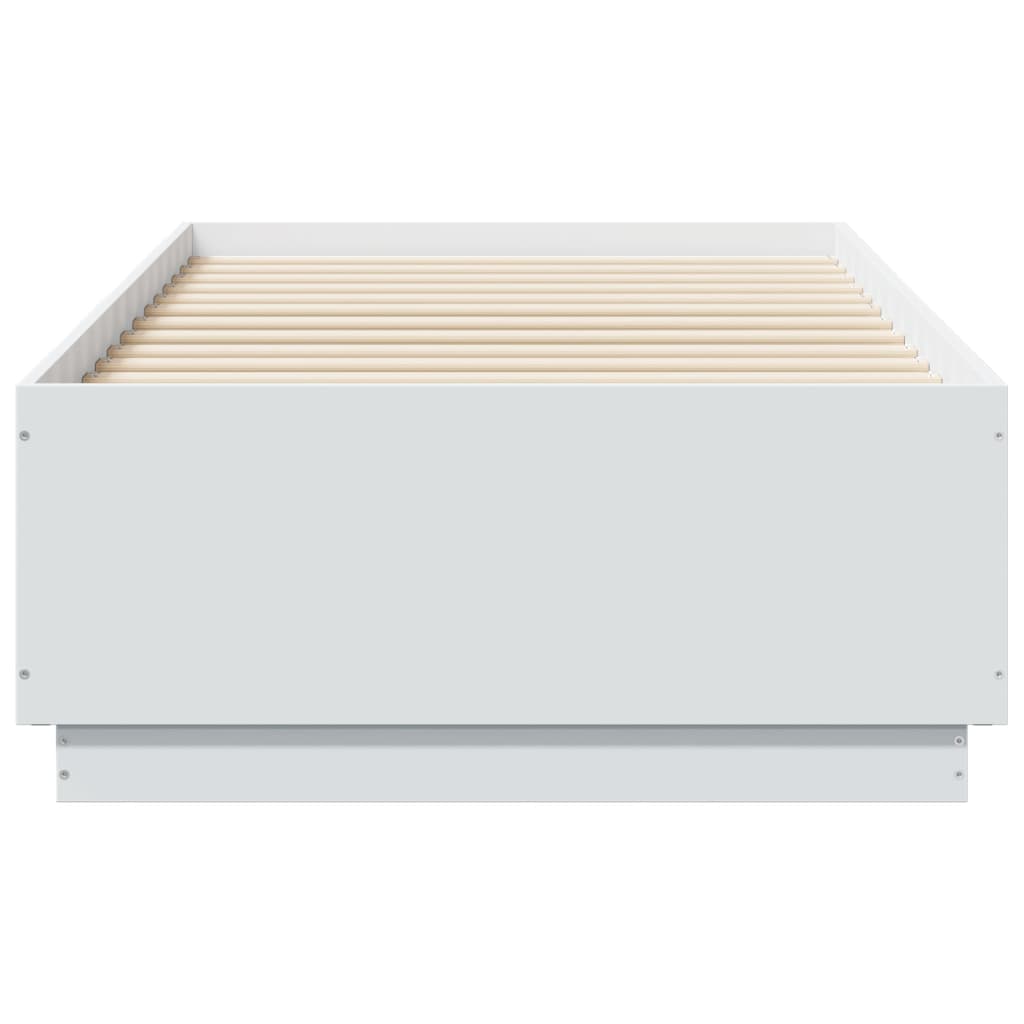 vidaXL Cadru de pat, alb, 75x190 cm, lemn prelucrat