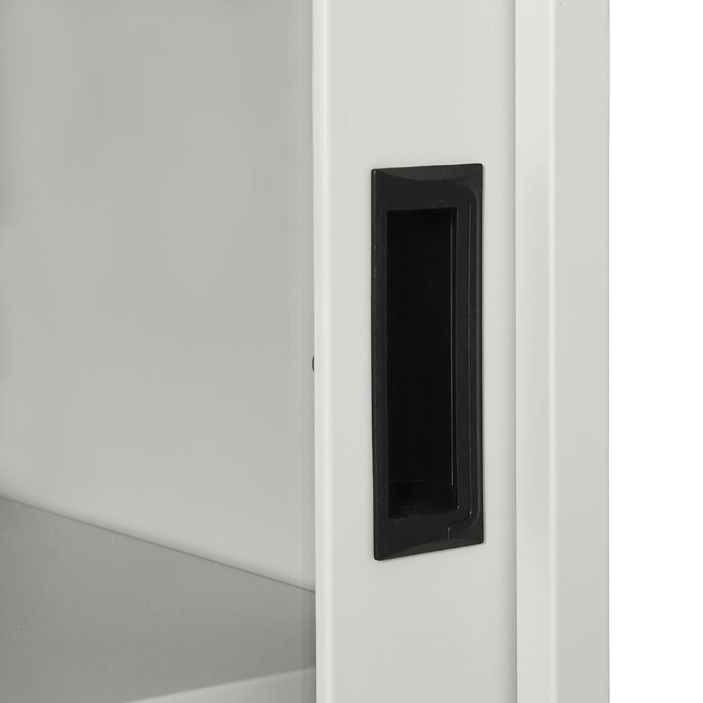 vidaXL Dulap cu ușă glisantă, gri deschis, 90x40x90 cm, oțel
