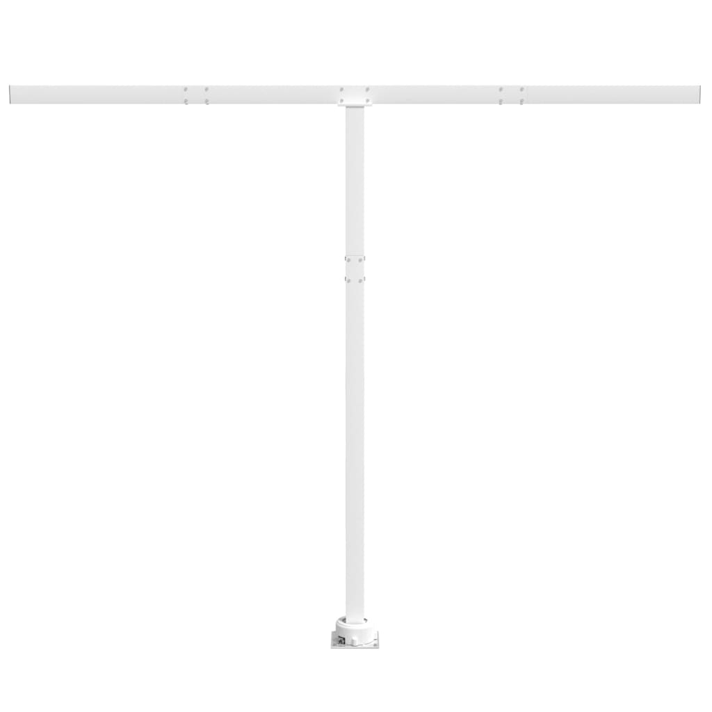 vidaXL Set stâlp pentru copertină, alb, 300x245 cm, fier