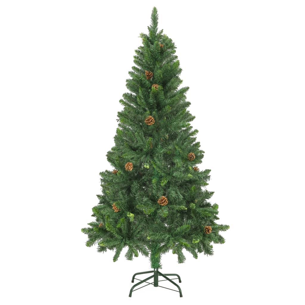 vidaXL Brad de Crăciun artificial cu conuri de pin, verde, 150 cm