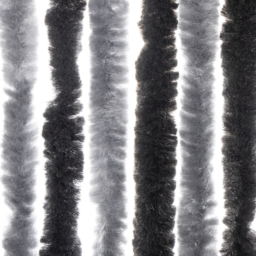 vidaXL Perdea pentru insecte, gri și negru, 100x230 cm, chenille