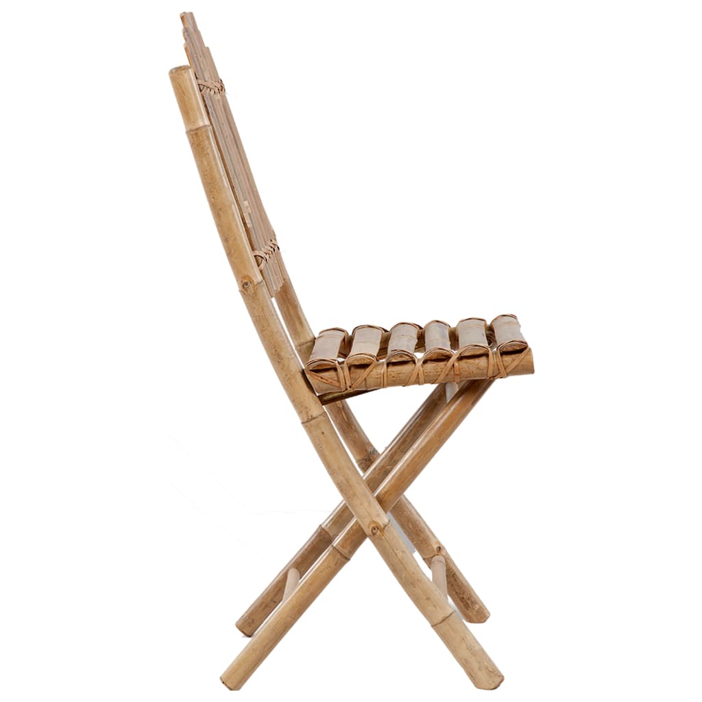 vidaXL Set mobilier de exterior pliabil, cu perne, 5 piese, bambus