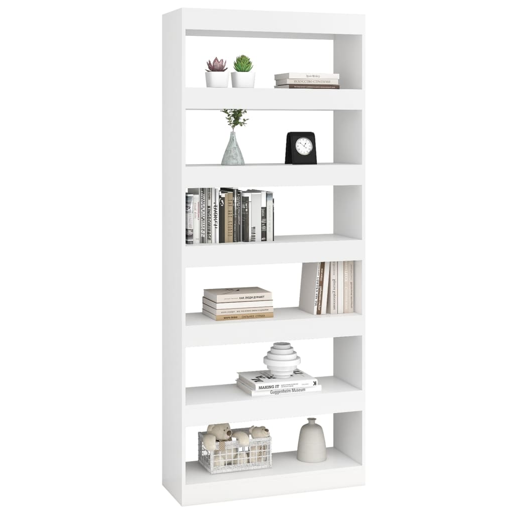 vidaXL Bibliotecă/Separator cameră, alb, 80x30x198 cm, PAL