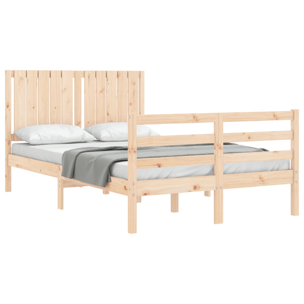 vidaXL Cadru de pat cu tăblie, 120x200 cm, lemn masiv
