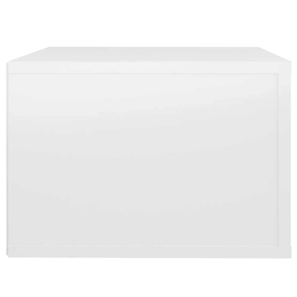 vidaXL Noptieră de perete, alb extralucios, 50x36x25 cm