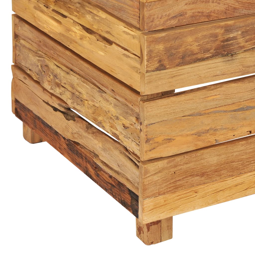 vidaXL Strat înălțat, 50x40x55 cm, lemn de tec reciclat și oțel
