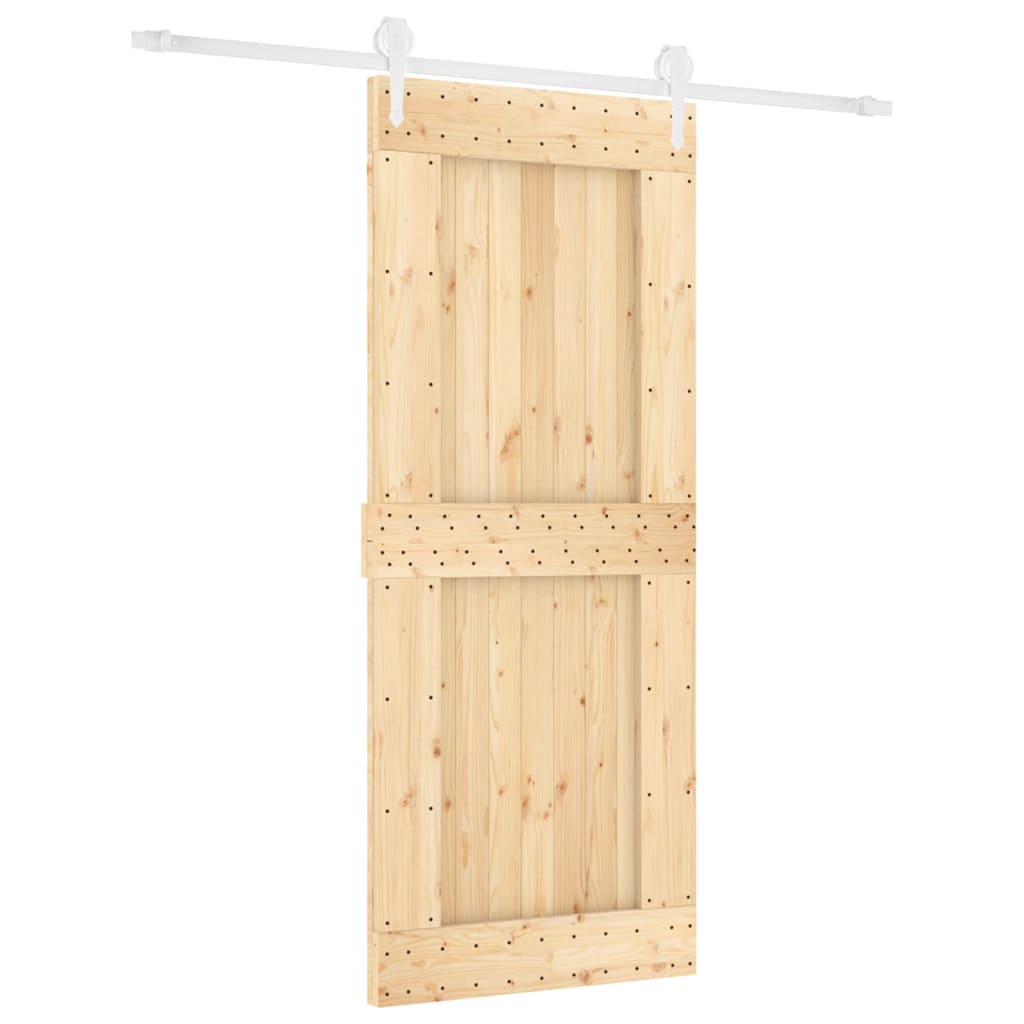 vidaXL Ușă glisantă cu set de feronerie 85x210 cm, lemn masiv de pin