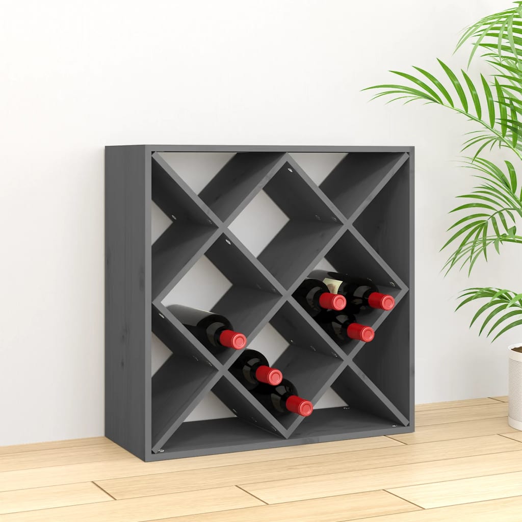 vidaXL Dulap de vinuri, gri, 62x25x62 cm, lemn masiv de pin