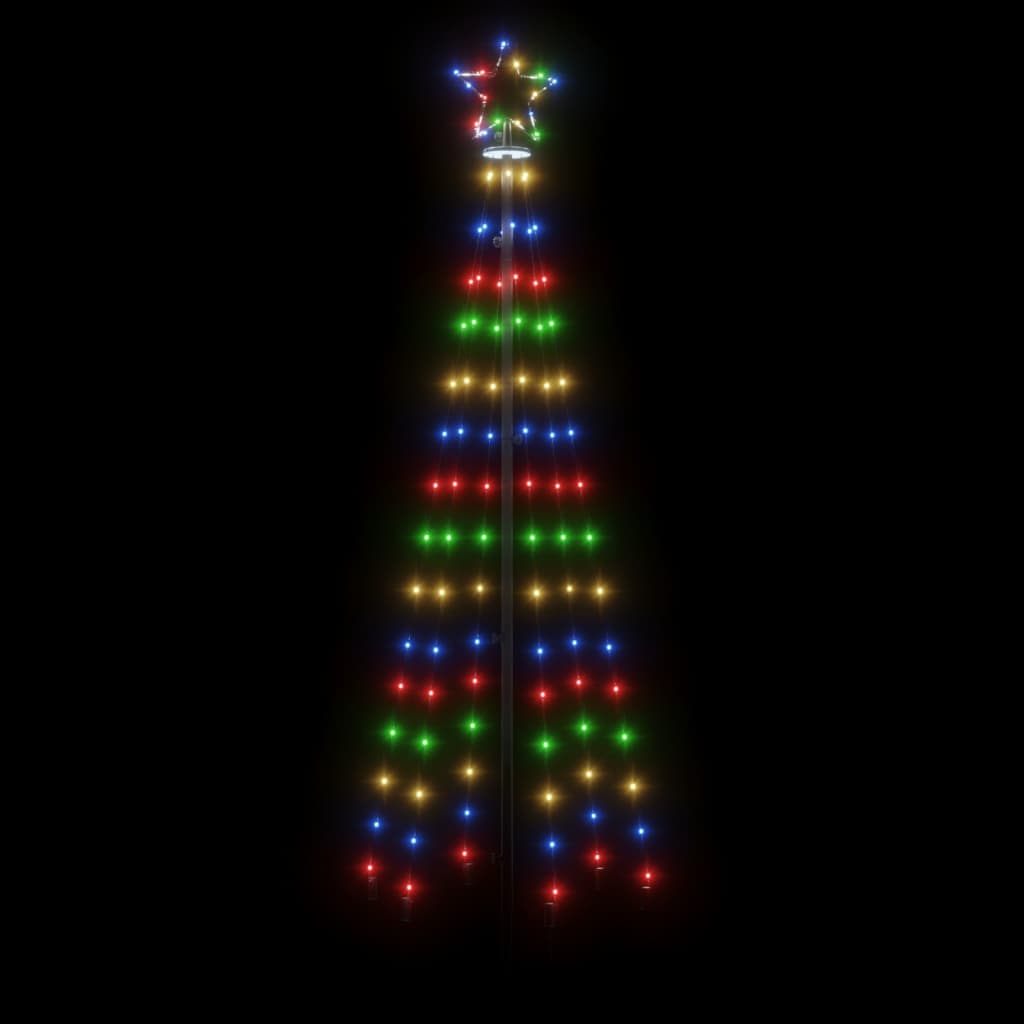vidaXL Brad de Crăciun, 108 LED-uri multicolore, 180 cm, cu țăruș