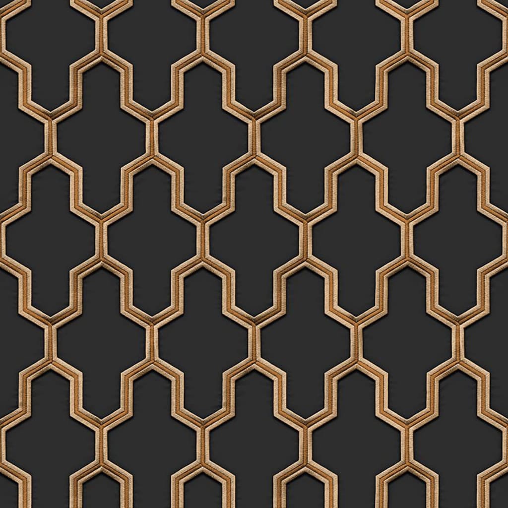 DUTCH WALLCOVERINGS Tapet „Geometric”, negru și auriu