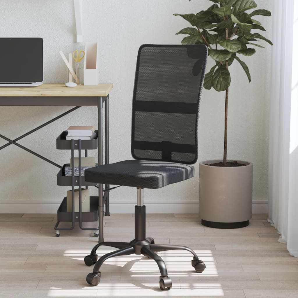 vidaXL Scaun de birou, negru, plasă textilă
