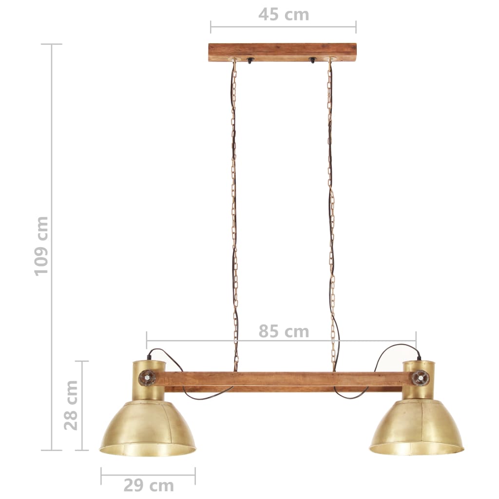 vidaXL Lampă suspendată industrială, 25 W, arămiu, 109 cm, E27