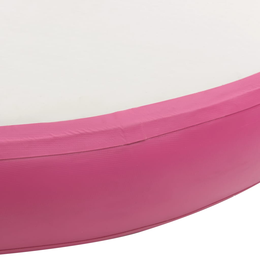 vidaXL Saltea gimnastică gonflabilă cu pompă, roz, 100x100x20 cm, PVC