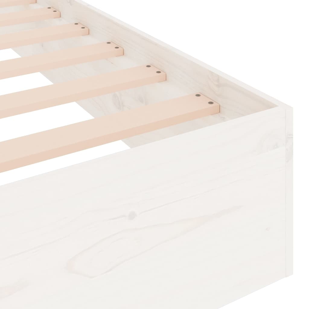 vidaXL Cadru de pat, alb, 90x200 cm, lemn masiv