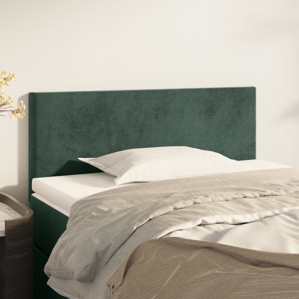 vidaXL Tăblie de pat, verde închis, 90x5x78/88 cm, catifea