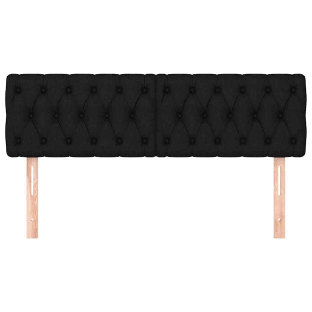 vidaXL Tăblii de pat, 2 buc, negru, 72x7x78/88 cm, textil