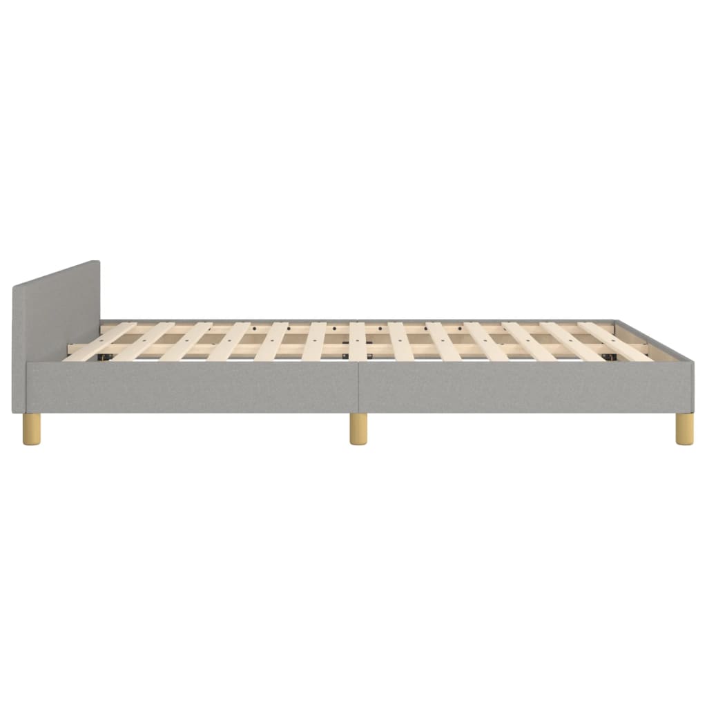 vidaXL Cadru de pat cu tăblie, gri deschis, 140x200 cm, textil